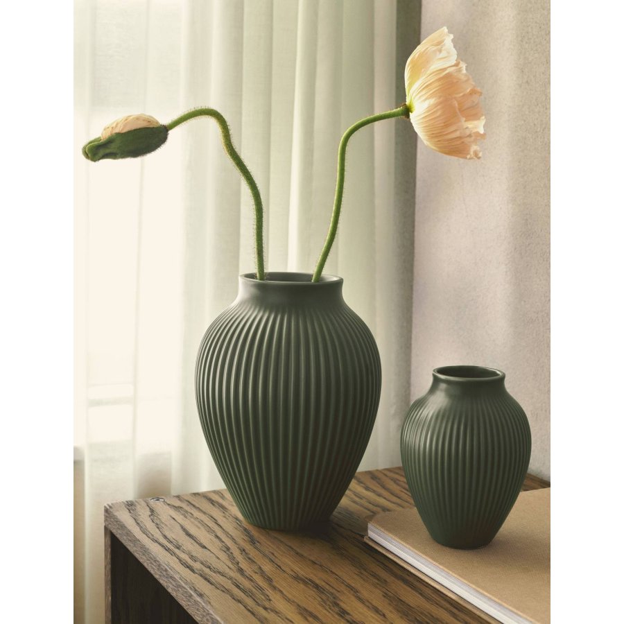 Knabstrup Keramik Vase H12,5 cm, Mat Celadon Green