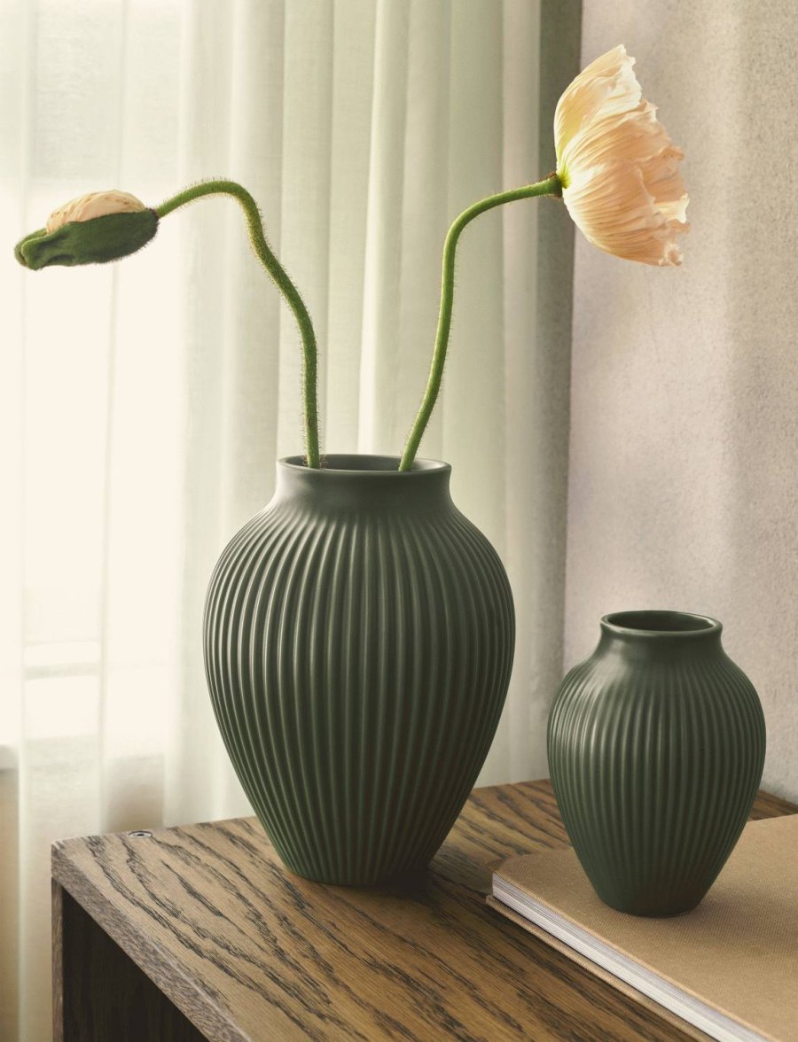 Knabstrup Keramik Vase H12,5 cm, Mat Celadon Green