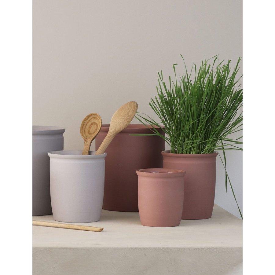 Knabstrup Keramik Syltekrukke 1 L, Dark Rose