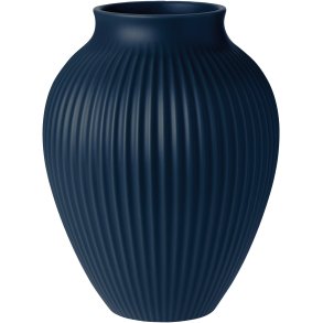 Knabstrup Keramik Ripple Vase H27 cm, Mat Dark Blue