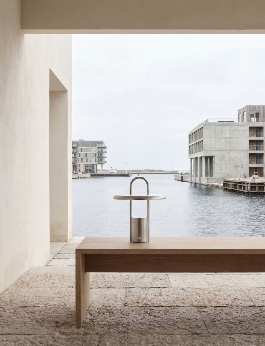 Stelton Pier Tr�dl�s Bordlampe H25 cm, St�l