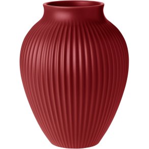Knabstrup Keramik Ripple Vase H27 cm, Soft Cherry Red