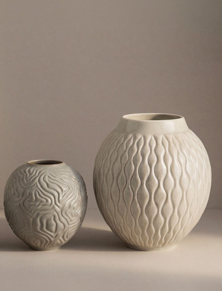 Knabstrup Keramik Solum Vase H15 cm, Sage