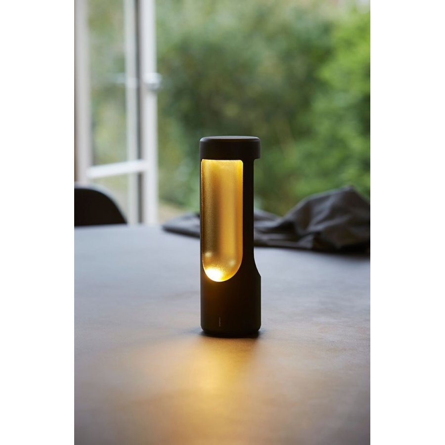 Stelton Elton Portable LED Lampe H26,5 cm, Sort/Messing