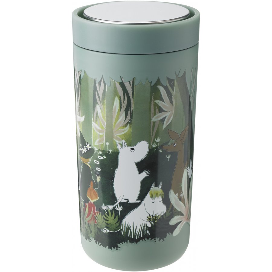 Stelton x Moomin To Go Click Rejsekop 0,4 L, Soft dusty green