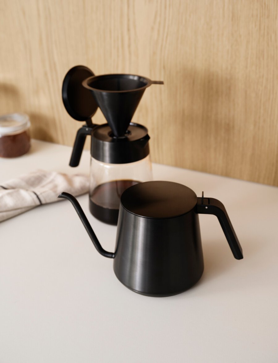 Stelton Nohr Gooseneck Wasserkessel 1 L, Metallisch Schwarz