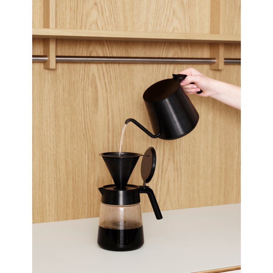 Stelton Nohr Glaskanne 1,2 L, Metallisch Schwarz