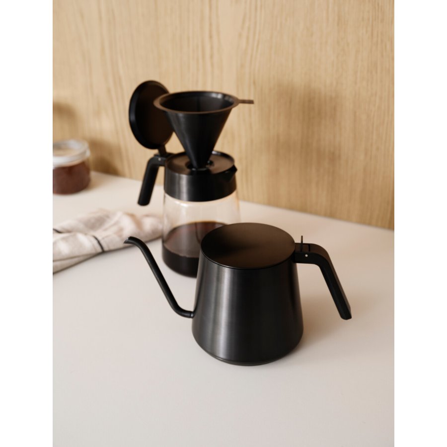 Stelton Nohr Glaskanne 1,2 L, Metallisch Schwarz