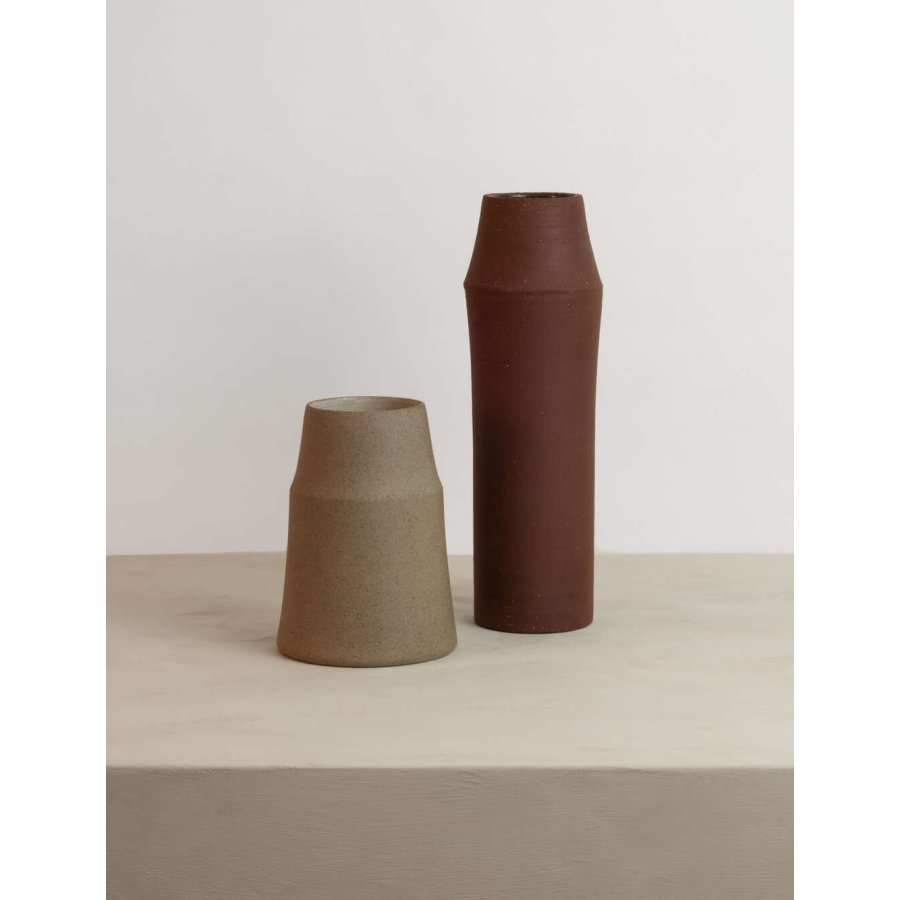 Knabstrup Clay Vase H18 cm, Sand