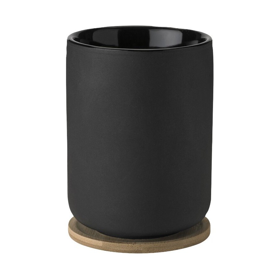 Stelton Theo Thermobecher mit Glasteil 25 cl, Schwarz