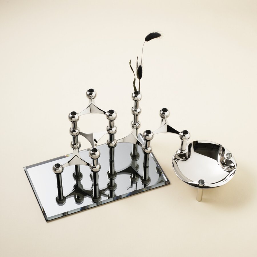 STOFF Nagel Glasplade Kvadratisk, R�gfarvet Sort