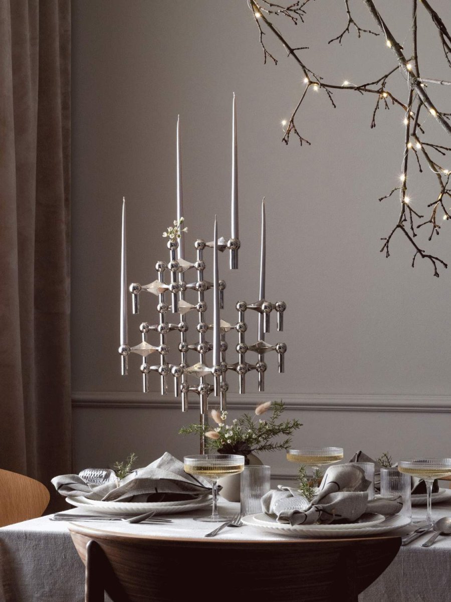 STOFF Nagel Ester & Erik Stabkerze 6er Set 29 cm, Champagne