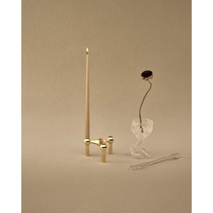 STOFF Nagel Ester & Erik Stabkerze 6er Set 29 cm, Mandel