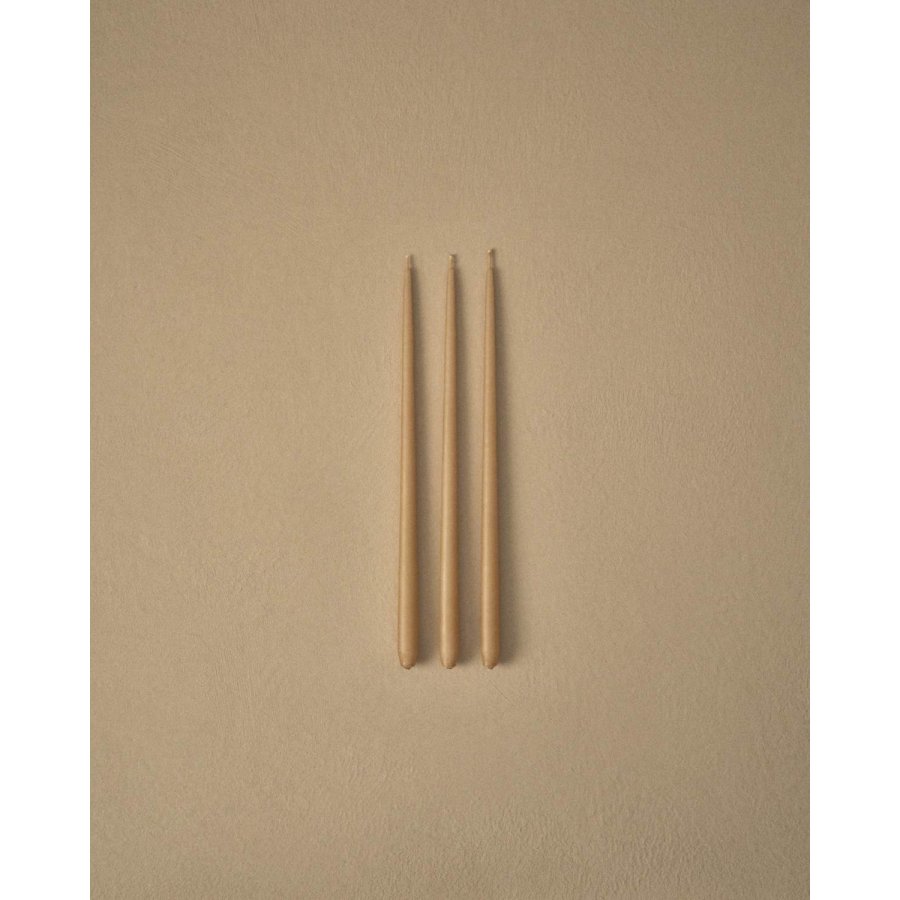 STOFF Nagel Ester & Erik Stabkerze 6er Set 29 cm, Mandel