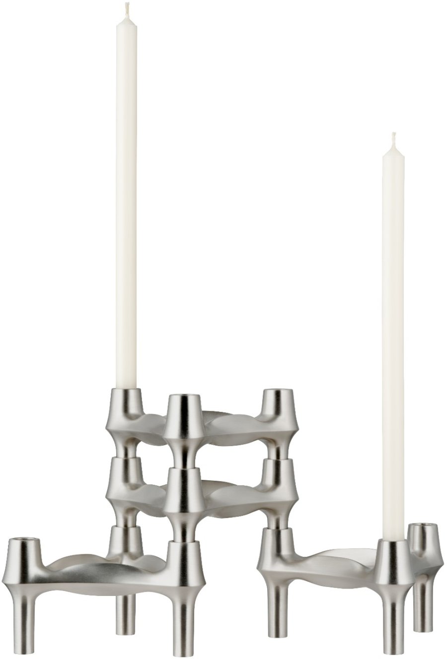 STOFF Nagel BMF Kerzenhalter 3er Set, Gebrstetes Chrom