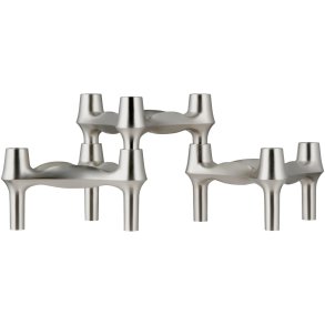 STOFF Nagel BMF Kerzenhalter 3er Set, Gebrstetes Chrom