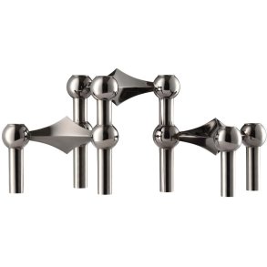 STOFF Nagel Kerzenhalter 3er Set, Schwarzes Chrom