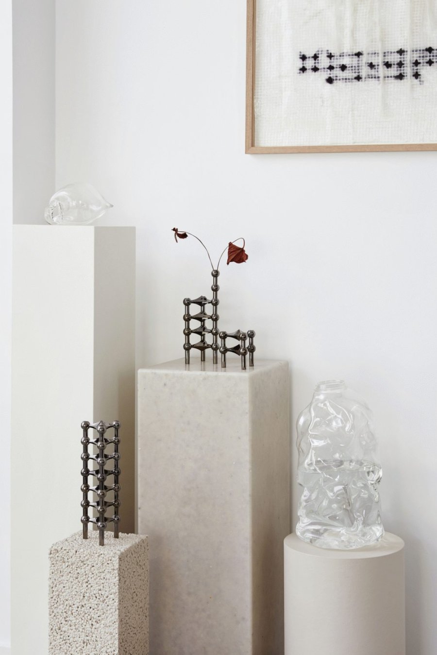 STOFF Nagel Vase H10 cm, Sort Krom