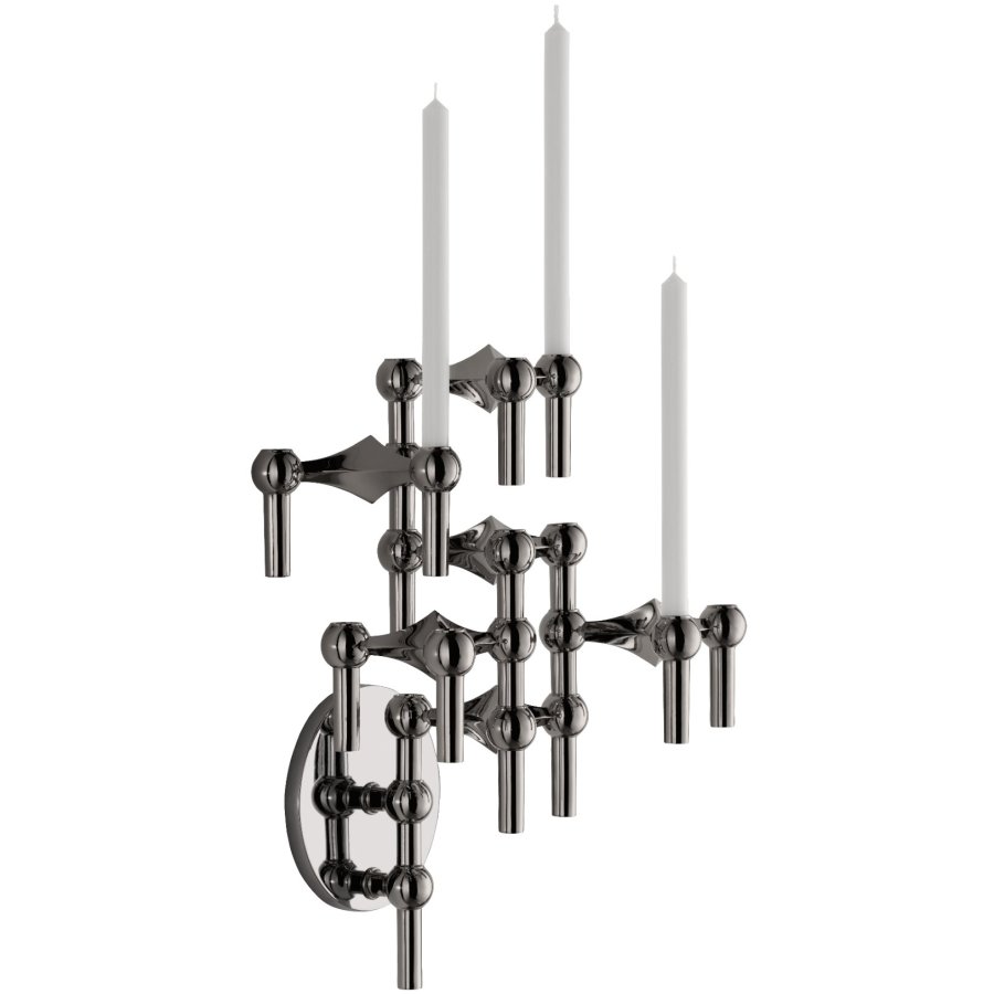 STOFF Nagel Wandbehang Kerzenstnder, Schwarzchrom