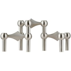 STOFF Nagel Kerzenhalter 3er Set, Gebrstetes Chrom