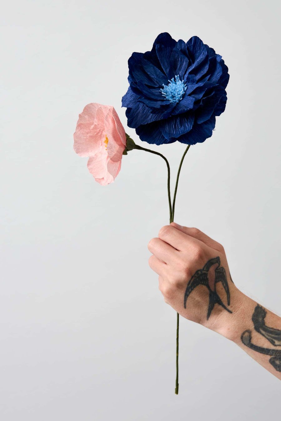 Studio About Papierblume Oriental Poppy 43 cm, Blau