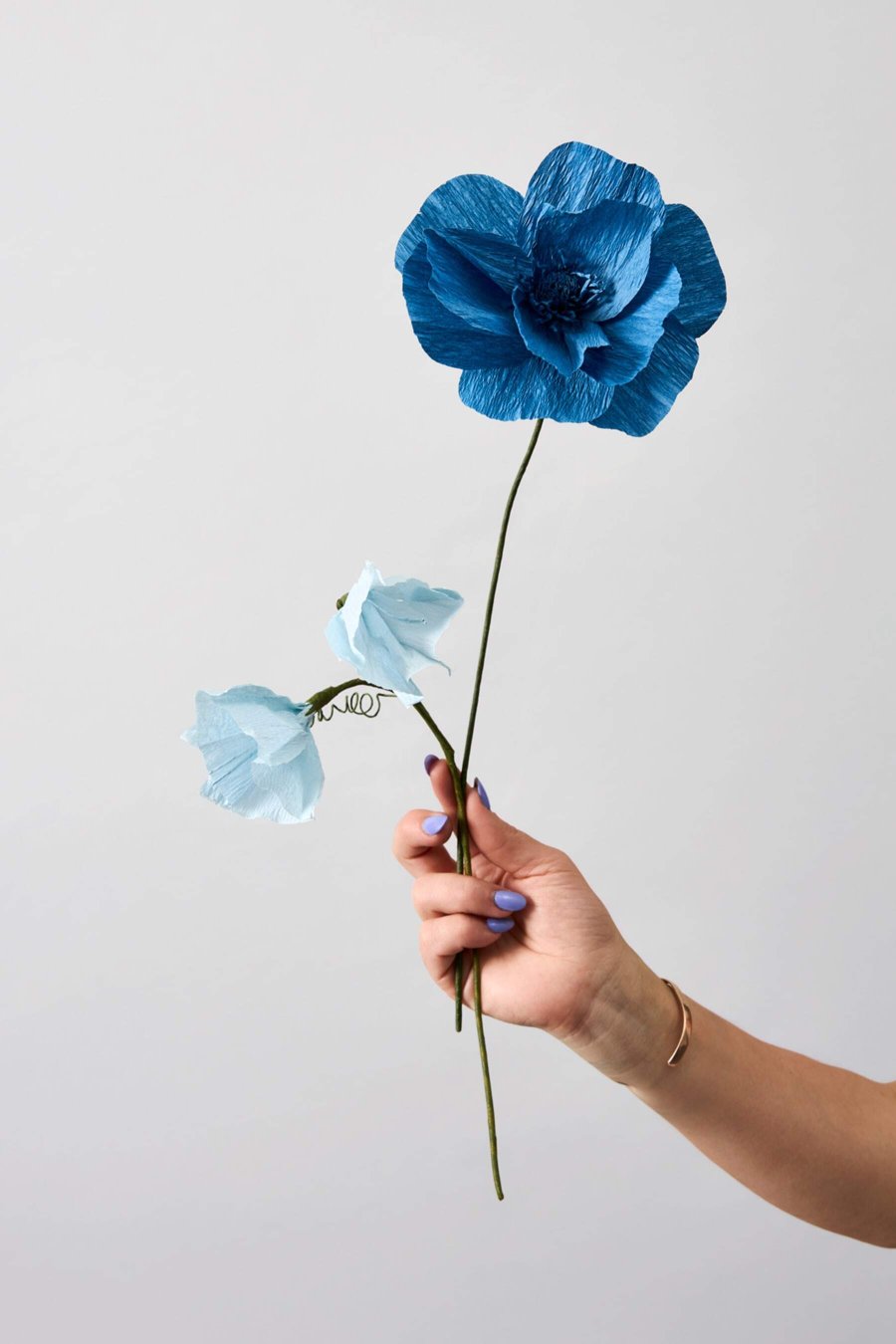 Studio About Papierblume Himalyan Poppy 43 cm, Blau