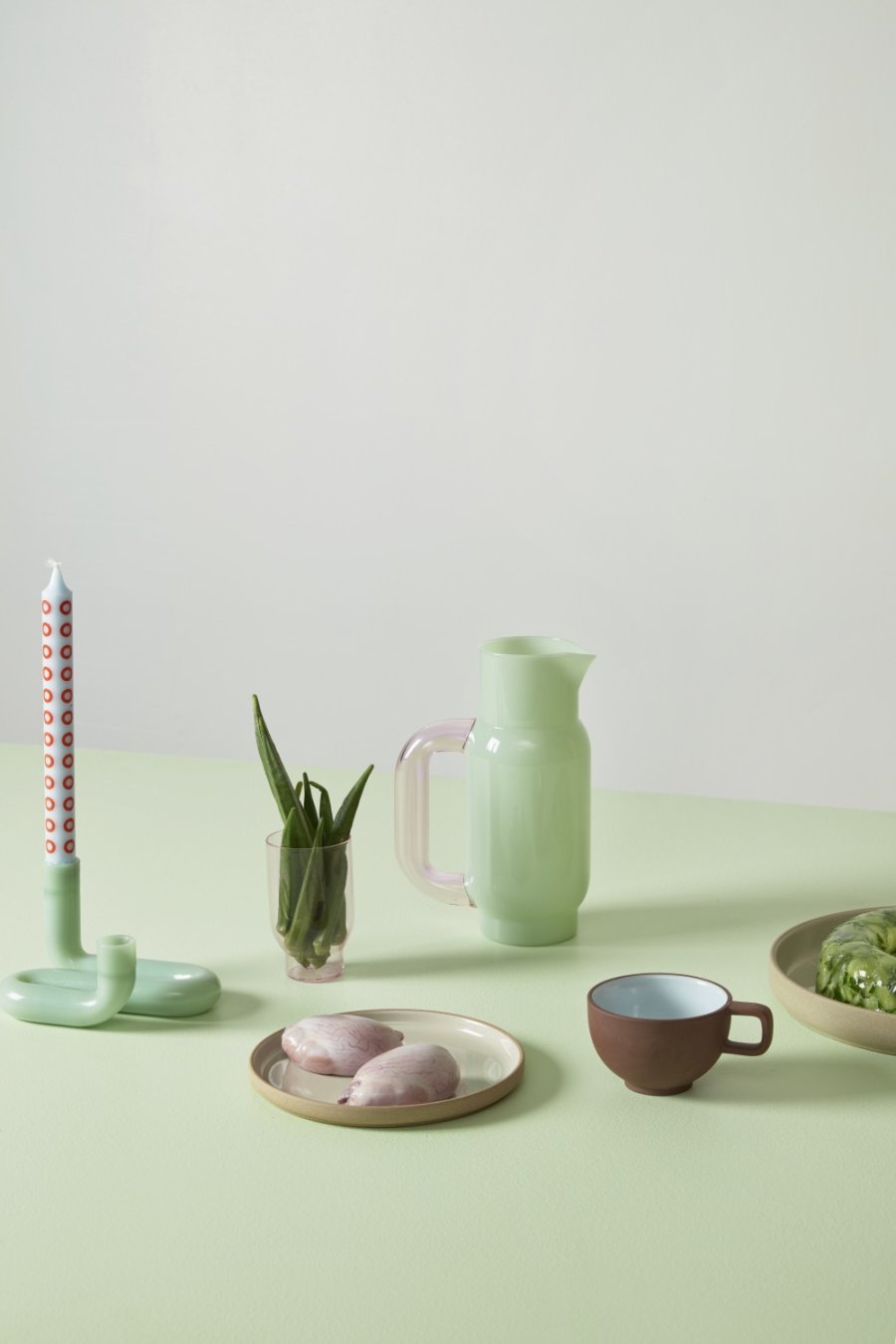 Studio About Wave Lysestage H10 cm, Milky Jade
