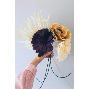Studio About Papirblomst Grand Dahlia 46 cm, Aubergine