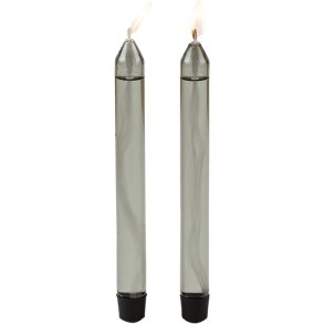 Studio About Kronelys Olie 2 stk. H21 cm, Smoke