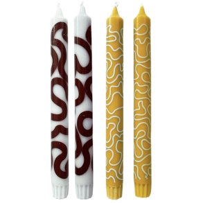 Studio About Stabkerzen 4er Set 2,2xH24 cm, Minze/Ocker