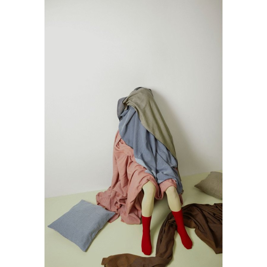 Studio About Decke 260x260 cm, Dunkelblau/Ocker