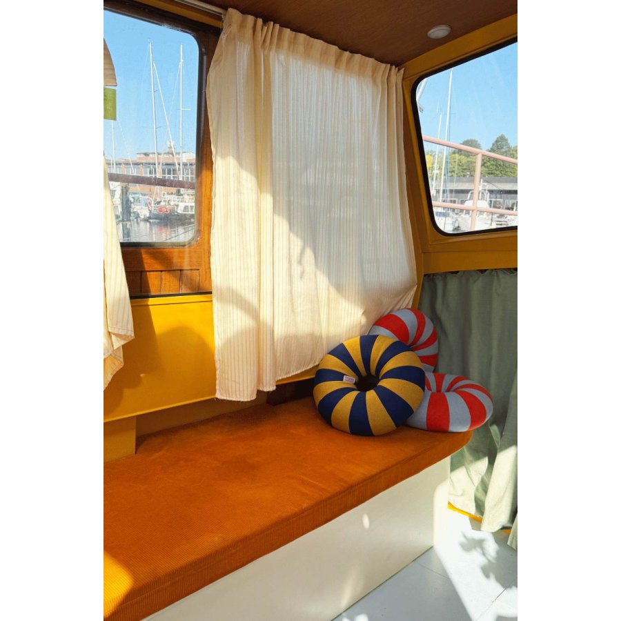 Studio About Float Kissen 40 cm, Dunkelblau/Ocker