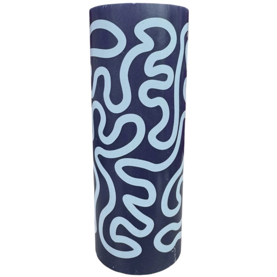 Studio About Blockkerze 7,8xH20 cm, Dunkelblau/Hellblau