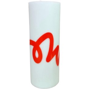 Studio About Blockkerze 7,8xH20 cm, Mint/Rot