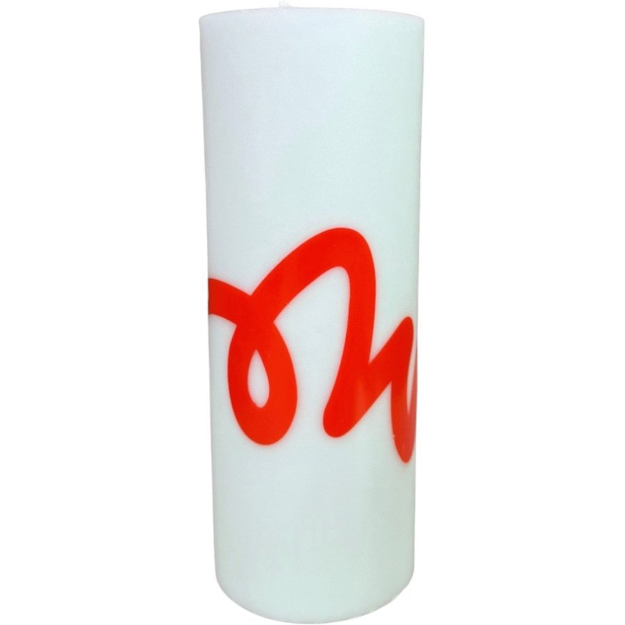 Studio About Blockkerze 7,8xH20 cm, Mint/Rot