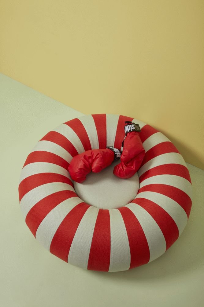 Studio About Float Pouf �80 cm, Rot/Mint
