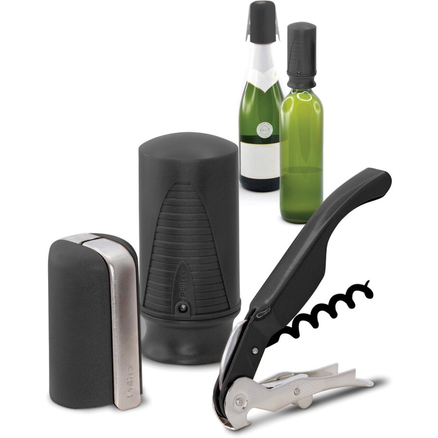 Pulltex Wein und Champagner Starter-3er Set, Schwarz