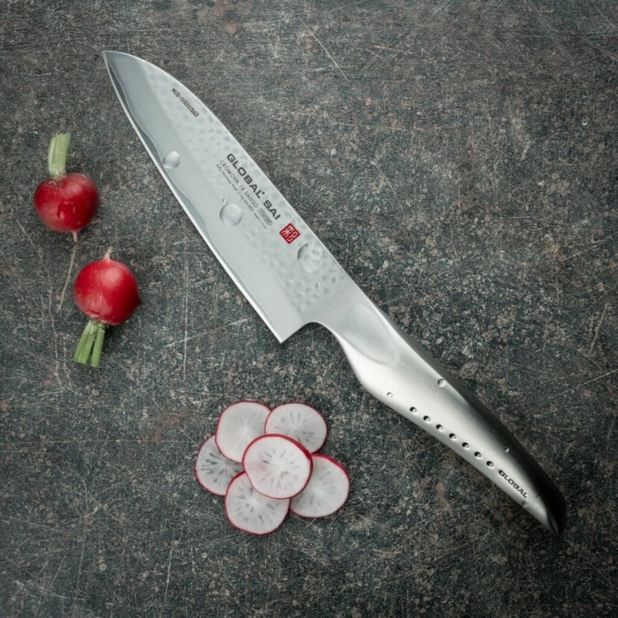 Global Sai Santoku Messer 13,5 cm, Stahl