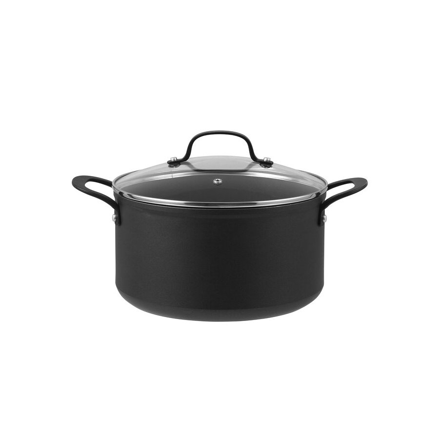 Pillivuyt Arc non-stick Gryde m. glasl�g 2 L, Sort