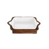 Pillivuyt Korb fr Schale quadratisch 22x22 cm, Hell/Dunkelbraun