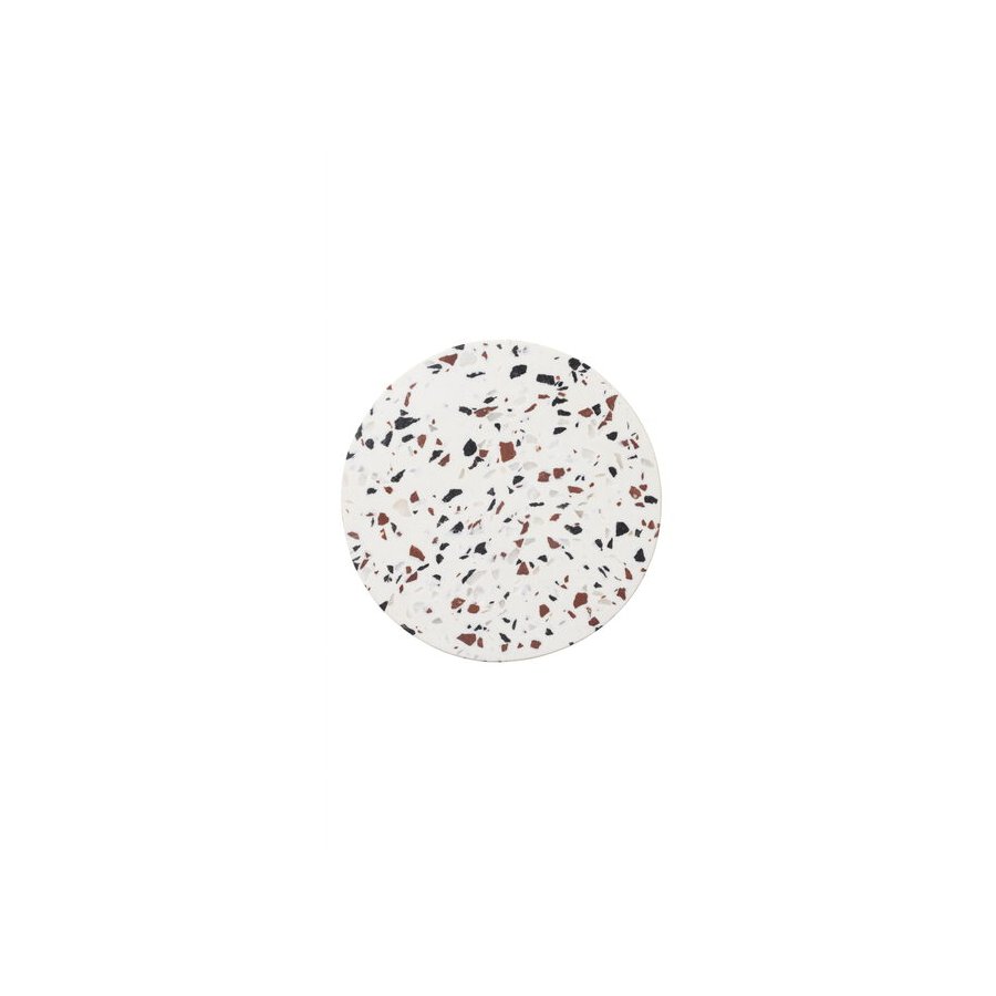 Bastian Glasbrik 10 cm, Hvid terrazzo