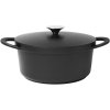 Pillivuyt Marne Kochtopf mit Deckel 4,4L, Schwarzes Aluminium