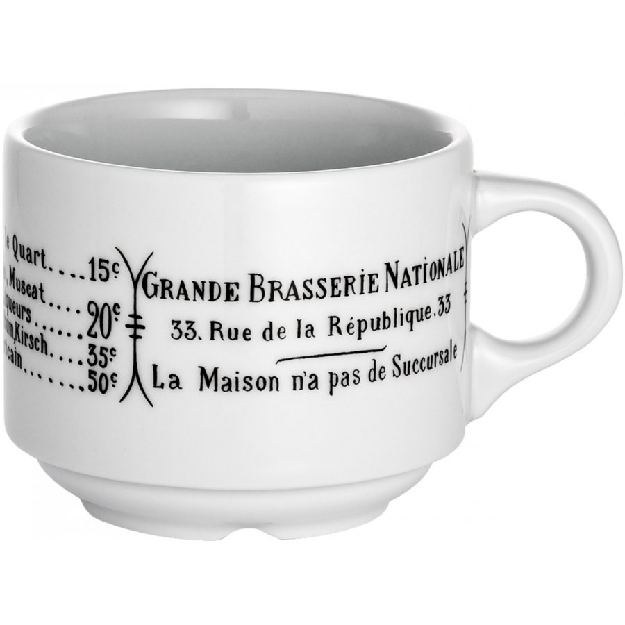 Pillivuyt Brasserie Tasse Europe 30 cl, Wei/Schwarz