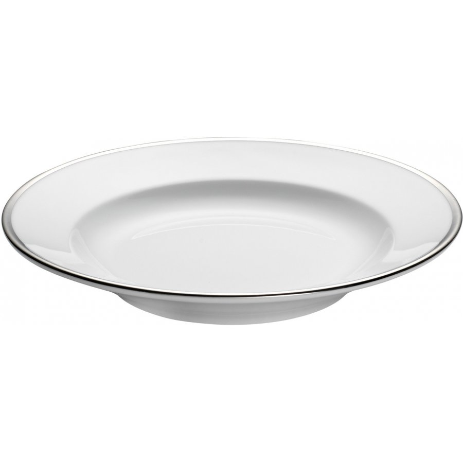 Pillivuyt Bistro Dyb Pastatallerken 26 cm, Hvid/Slv