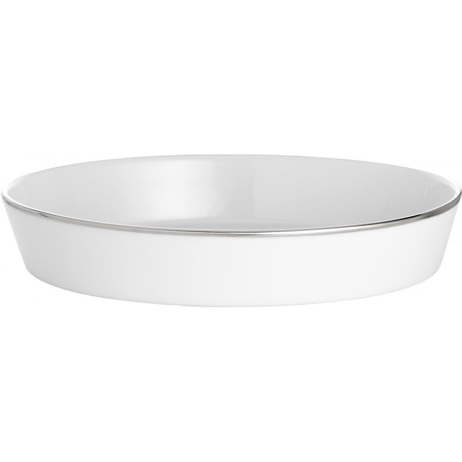 Pillivuyt Bistro Ovalt Fad 31 cm, Hvid/Slv