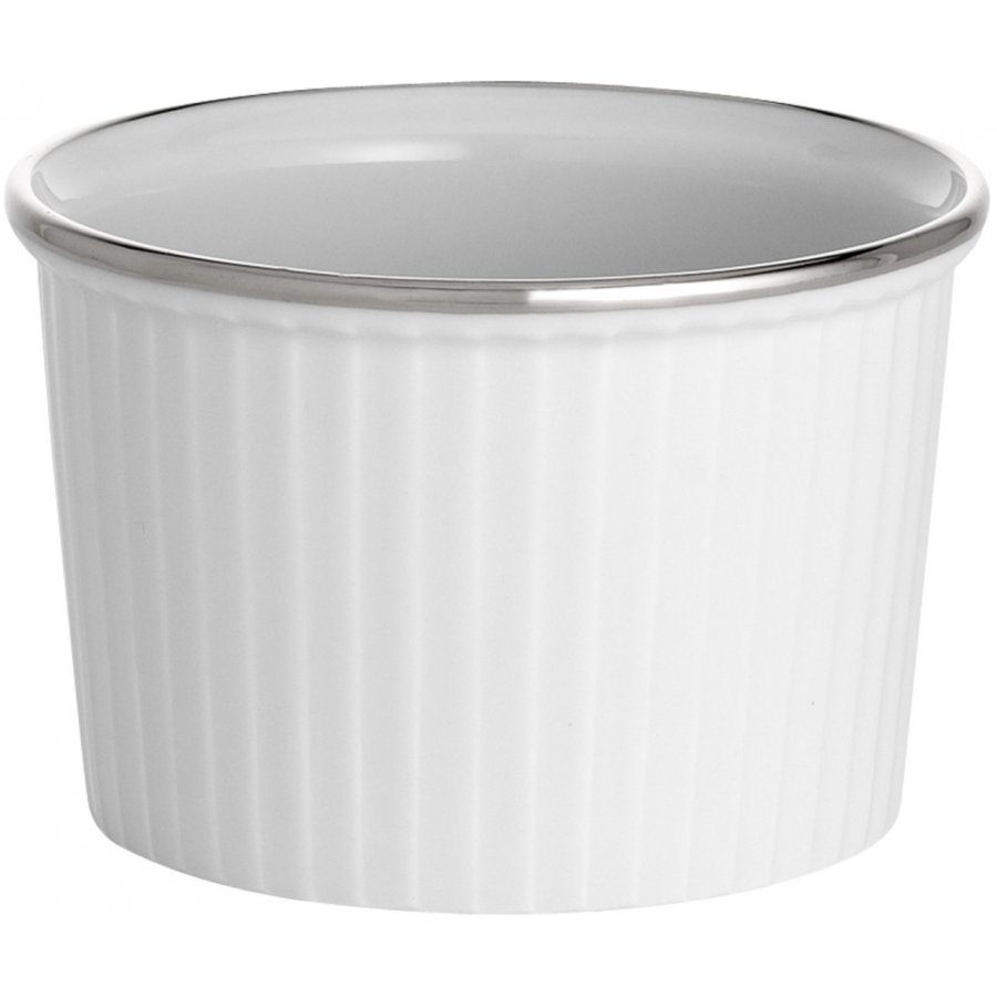 Pillivuyt Bistro Soufflform Hoch 9 cm, Wei/Silber