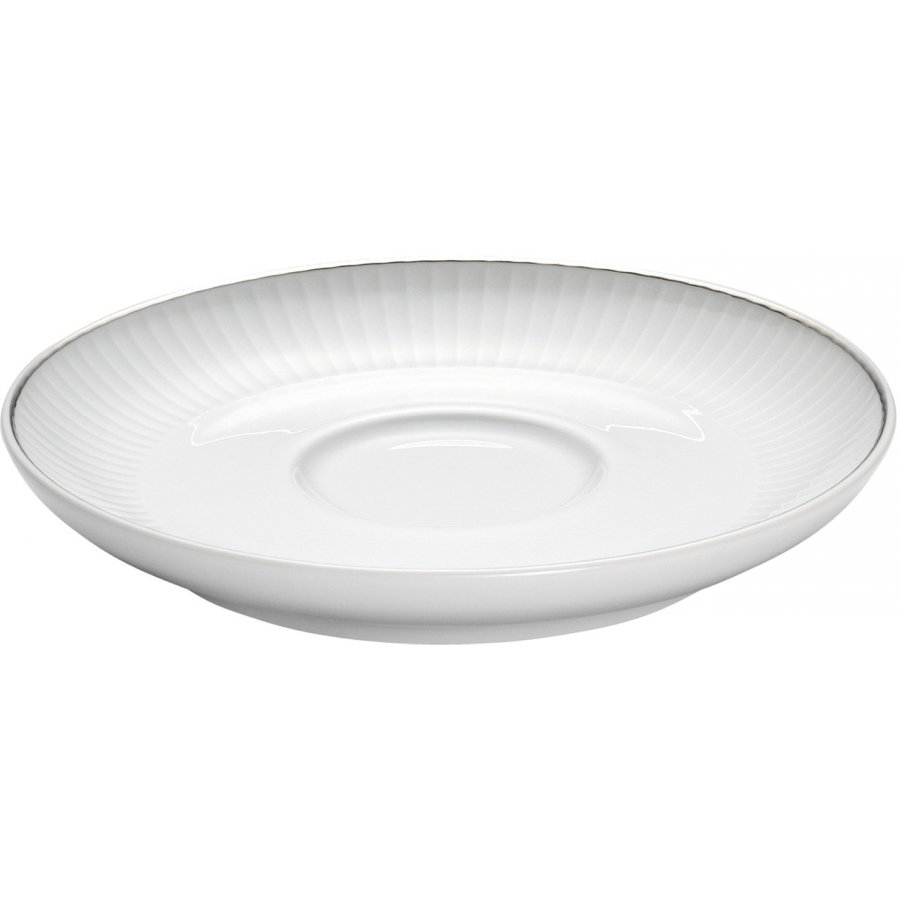 Pillivuyt Vienne Plissé Underkop 14 cm, Hvid/Platin