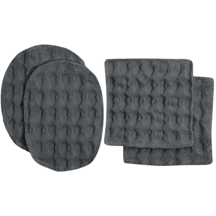 The Organic Company Big Waffle waschbare Abschminkpads 4er Set, Dark Grey