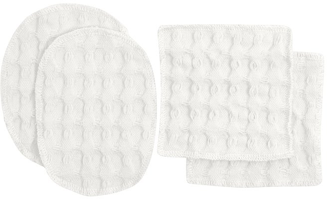 The Organic Company Big Waffle waschbare Abschminkpads 4er Set, Natural White