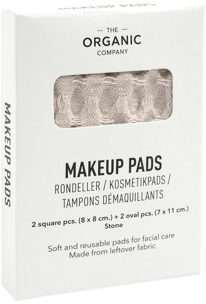 The Organic Company Big Waffle waschbare Abschminkpads 4er Set, Stone